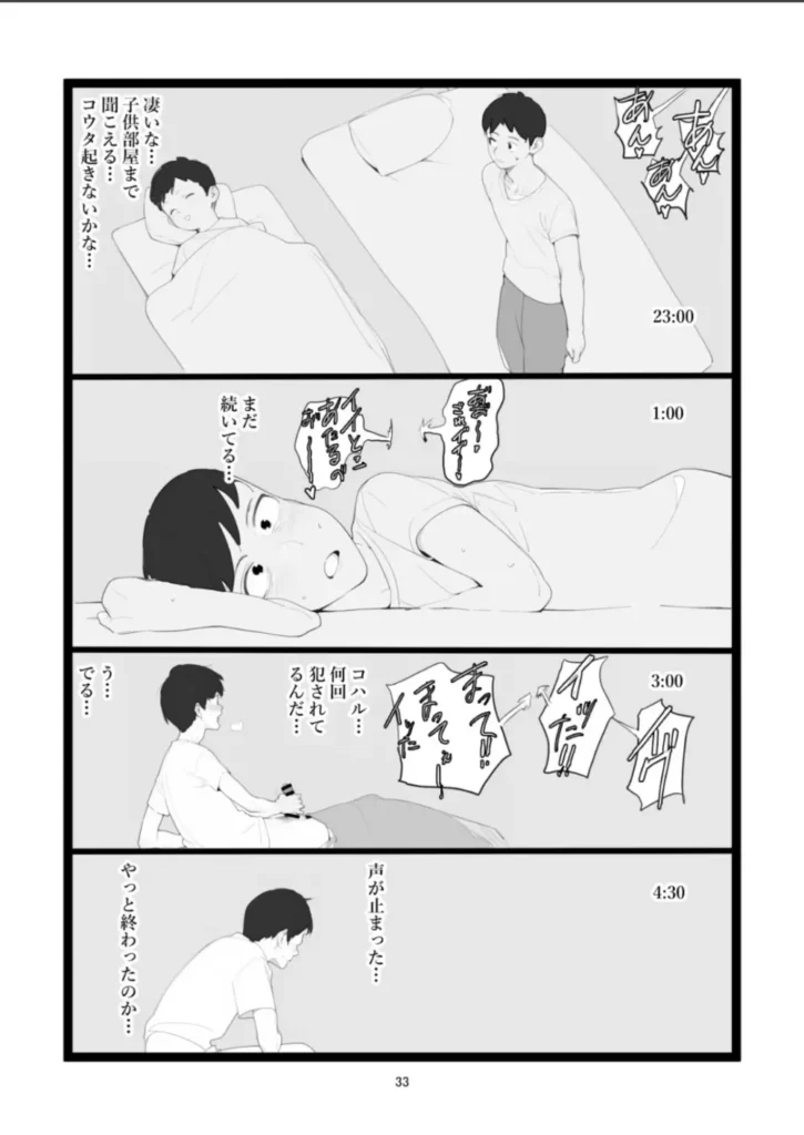 ママネトラセ 夫、妻、子供、円満な3人家族。しかし夫が数か月前からEDになった。妻コハルは性欲が強く一晩に複数回の性交を求めていたがお預け状態となり欲求不満に苛まれていた。夫は自分の管理下で妻を他の男に抱かせることを決意した。一方、コハルは夫の提案に驚き、他の男に抱かれることに対する期待と子供を裏切りたくないという思いの間で葛藤していた。コハルは寝取らせに3つの条件を提示する。・キスはしない・コンドームを着用する・自宅で夫が子供を見ている時に別室で行うそして今日、寝取らせの日となった。久しぶりのセックス。寝取らせ役の男は大きさ、テクニック、すべにおいて夫を上回っていた。初回のセックスを終え、3者は続けるか否かの話し合いをする…*******************************NTR、寝取られ、寝取らせ好きが真剣に考え抜いて描き上げたNTR、寝取られ、寝取らせ好きのための作品となっています。今作は1シーン1シーン丁寧に描写することを心掛けました。その結果64ページのボリューム(うち52ページがエロシーン)となっております。寝取らせプレイ初めての妻が1シーン毎に身体と心が開いていく様子すれちがう夫と妻の想い行きついた先で二人の出した結論は…お楽しみください。 https://eromanga-douzin.com/archives/17521 ママネトラセ 33 39 https://eromanga-douzin.com/archives/17521