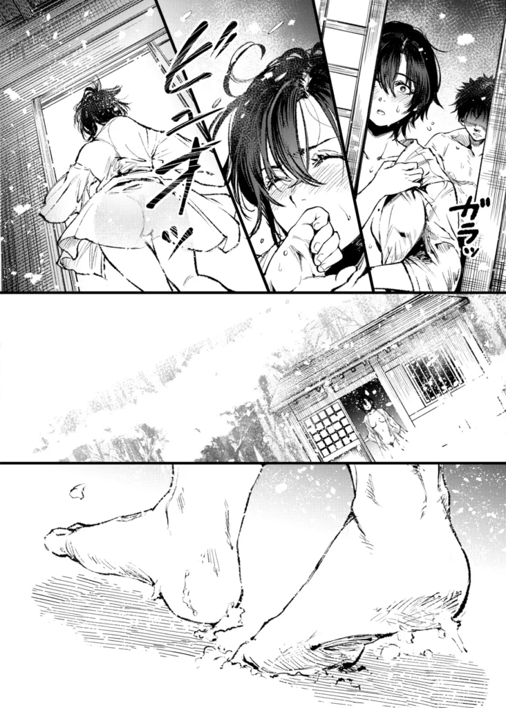 山の女 雪山で遭難した猟師は雪山で妖女と出会う。指宿村で狩猟を生業としている青年・寛太は冬の山で遭難してしまう全てを観念しかけた時、山奥の家に住む雪音に助けられ九死に一生を得る。彼女の白く美しい姿に心を奪われた寛太は村長に聞かされた話を思い出す。「山の奥には妖女が住んでいるから近づくな。」ふと、顔を上げると妖艶な笑みで雪音がこちらを覗き込んでいた──。【全72P】 https://eromanga-douzin.com/archives/95449 山の女 43 88 https://eromanga-douzin.com/archives/95449